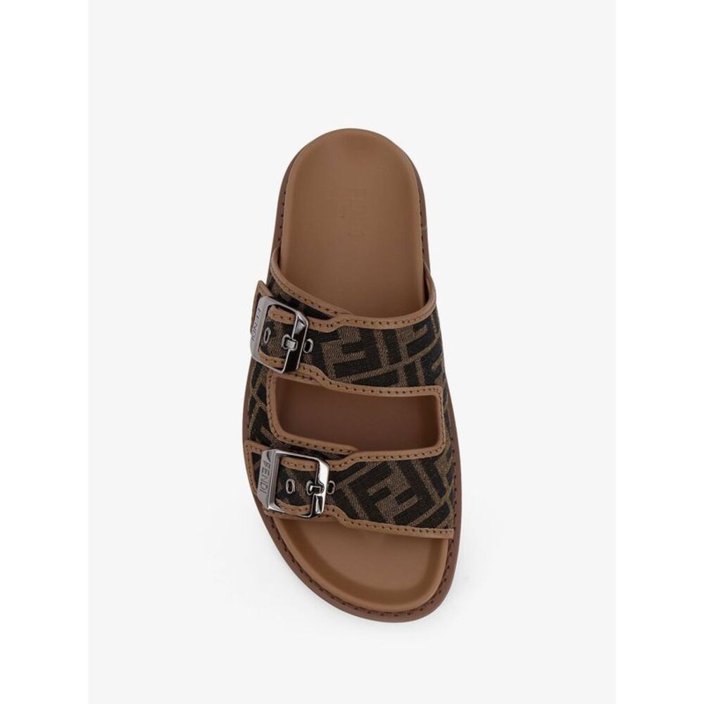 Fendi Men Feel Sandals In Ff Jacquard Fabric - Picture 5 of 5